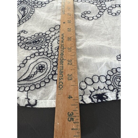 Adore Duster Size M White & Demin Paisley Embroidery Studded Long Vest - Picture 6 of 12